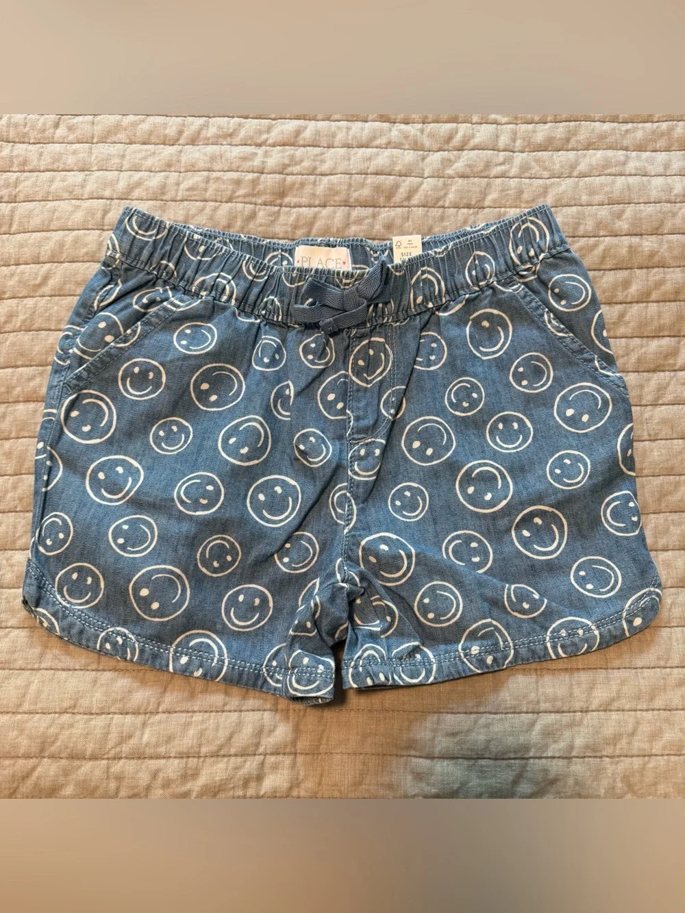 NWT The Children's Place Blue Smiley Face Shorts